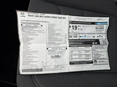 2022 RAM 1500 Big Horn 4x4 Crew Cab 5'7" Box