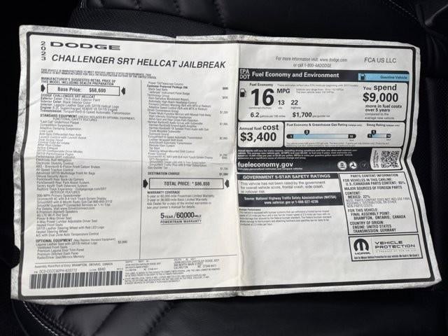 2023 Dodge Challenger SRT Hellcat Jailbreak RWD