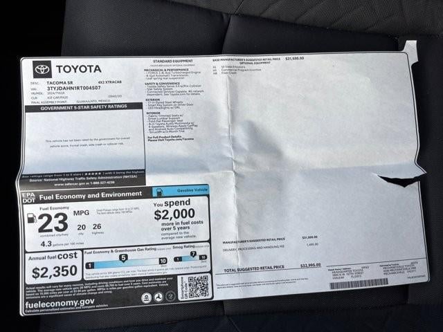 2024 Toyota Tacoma 2WD 2WD SR XtraCab 6' Bed AT (GS)