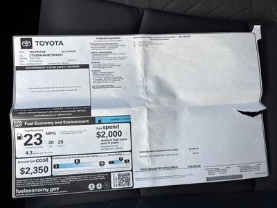 2024 Toyota Tacoma 2WD 2WD SR XtraCab 6' Bed AT (GS)