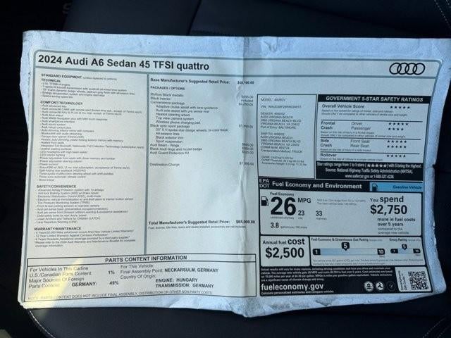 2024 Audi A6 Sedan Premium 45 TFSI quattro