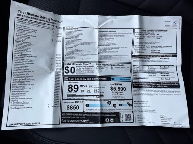 2024 BMW i5 M60 Sedan