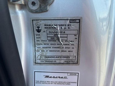 2015 Maserati GranTurismo 2dr Cpe GranTurismo Sport