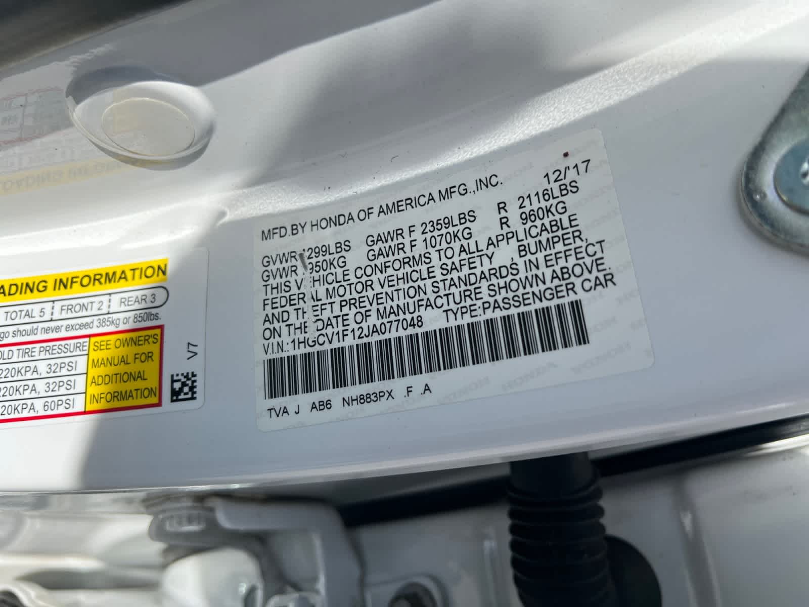 2018 Honda Accord Sedan LX CVT