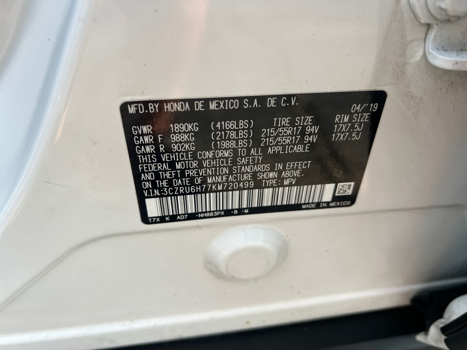 2019 Honda HR-V EX-L AWD CVT