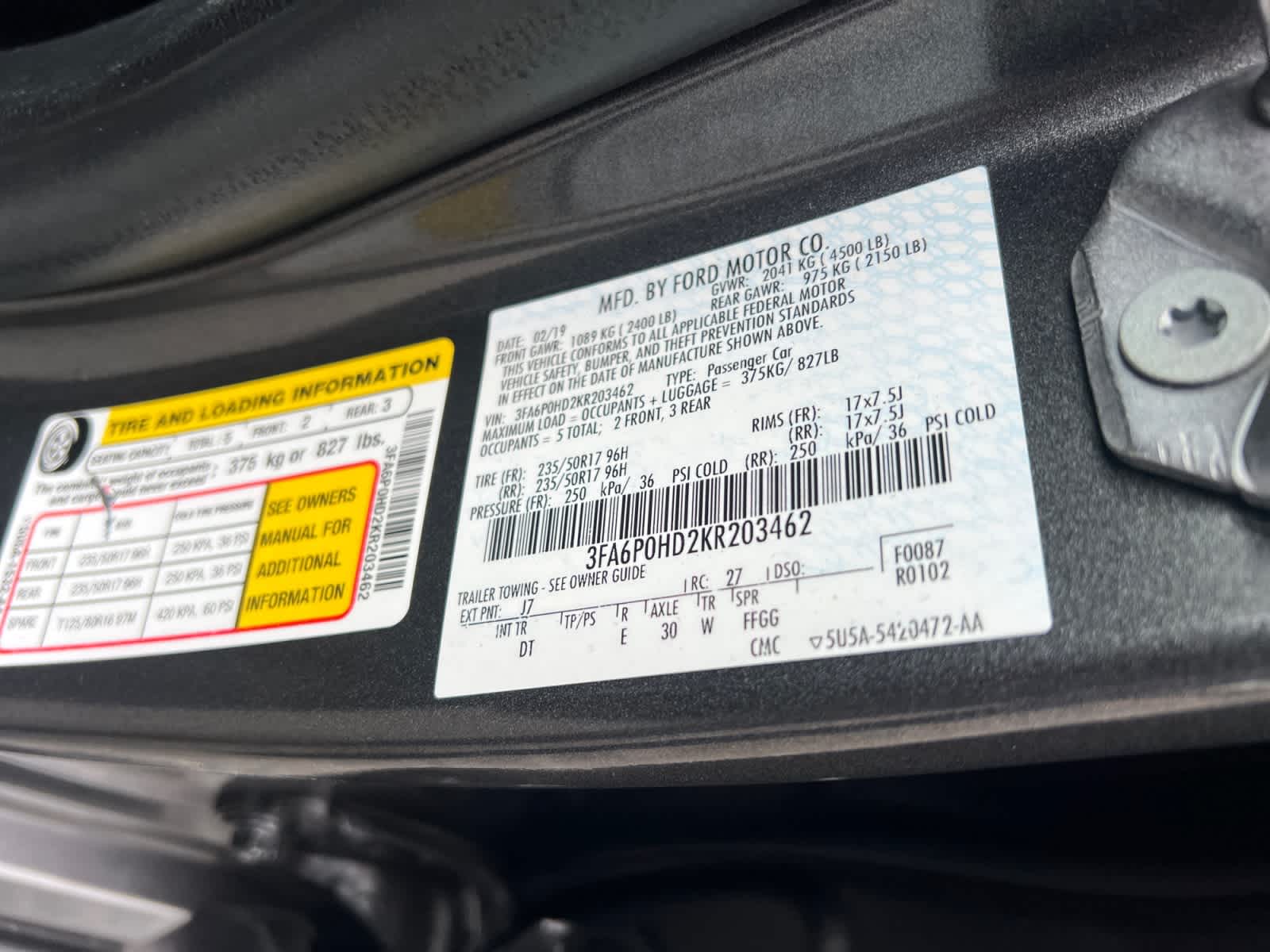 2019 Ford Fusion SE FWD