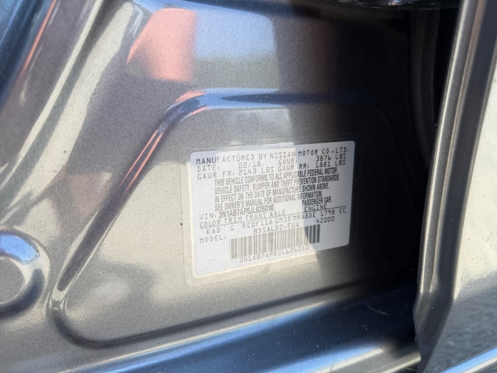 2018 Nissan Sentra SV CVT