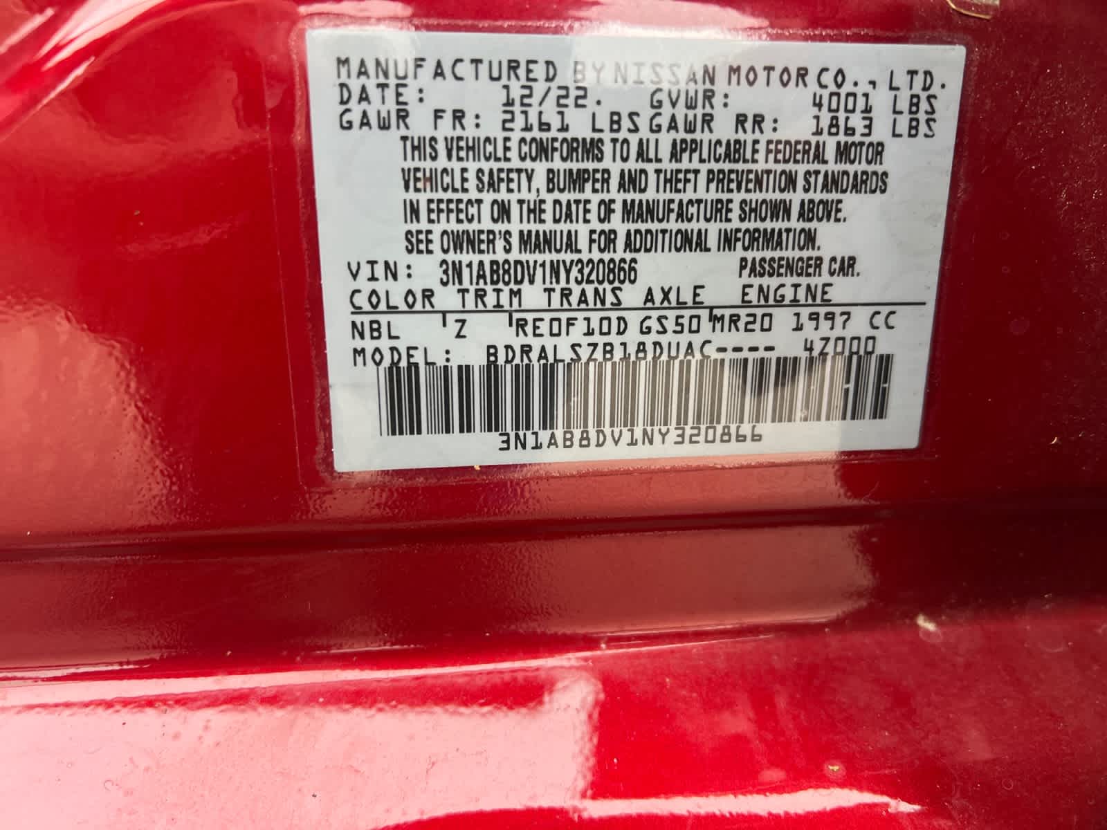 2022 Nissan Sentra SR CVT