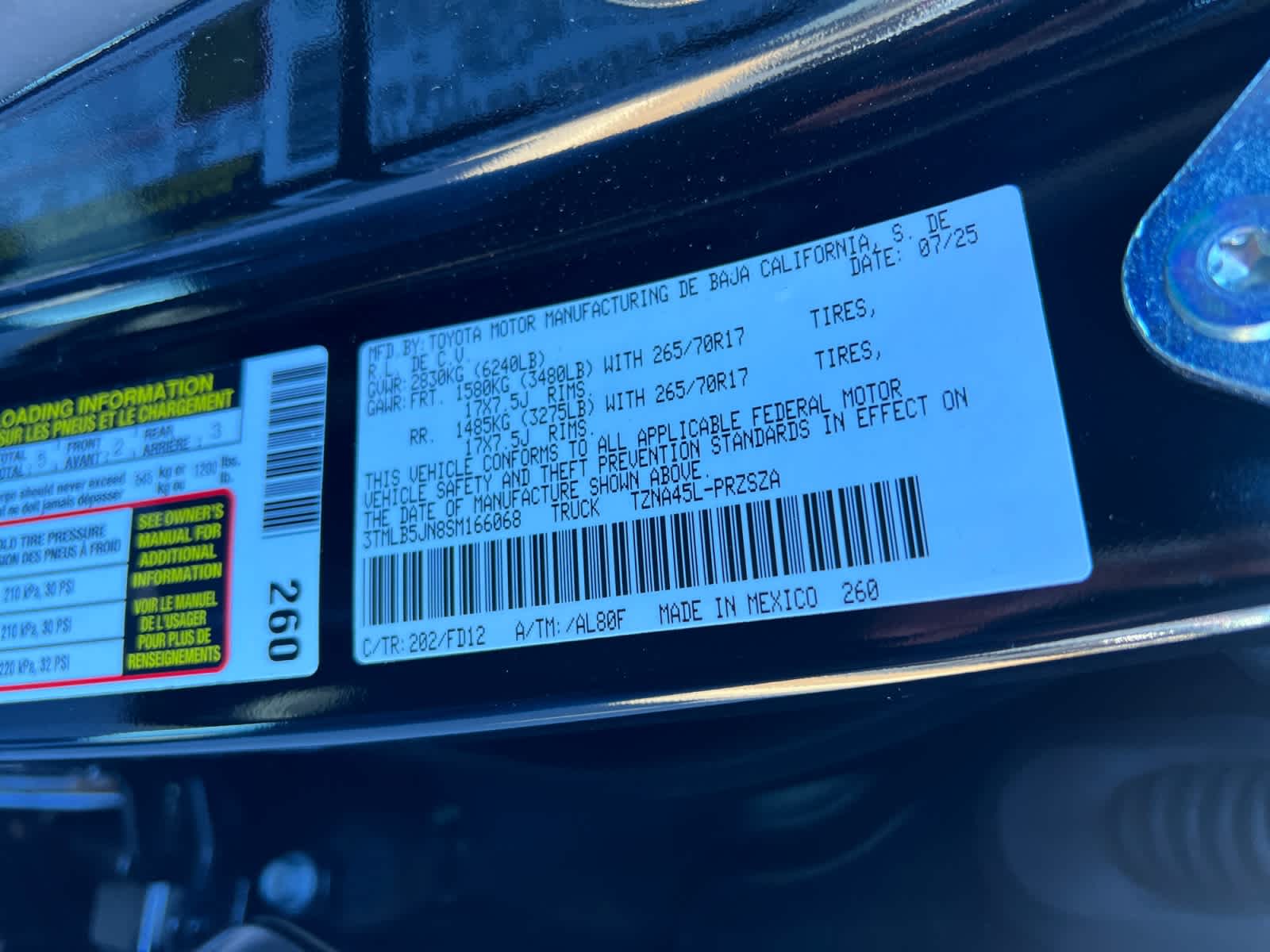 2025 Toyota Tacoma 4WD 4WD TRD Off Road Double Cab 5' Bed AT (Natl)