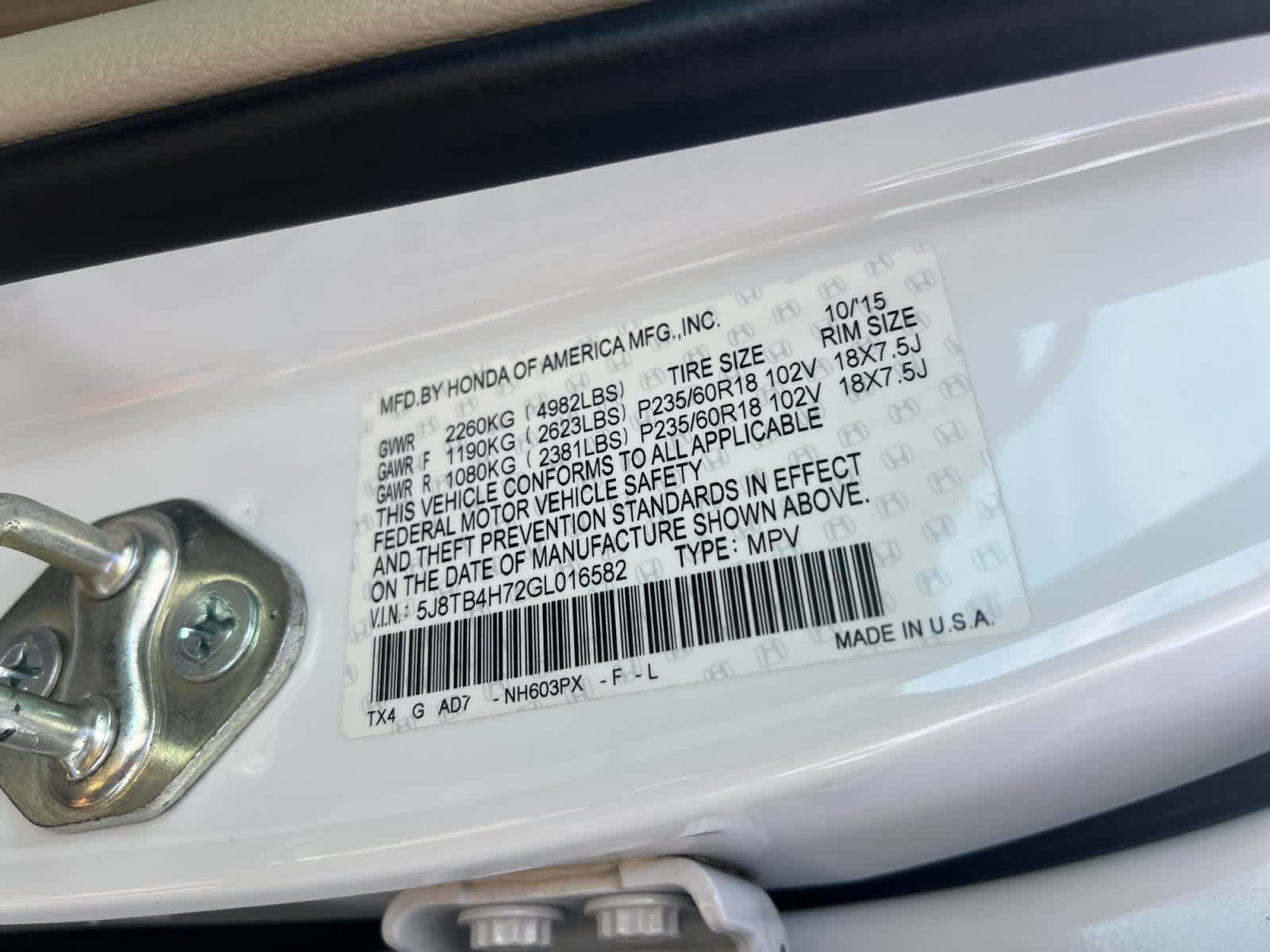 2016 Acura RDX AWD with Advance Package