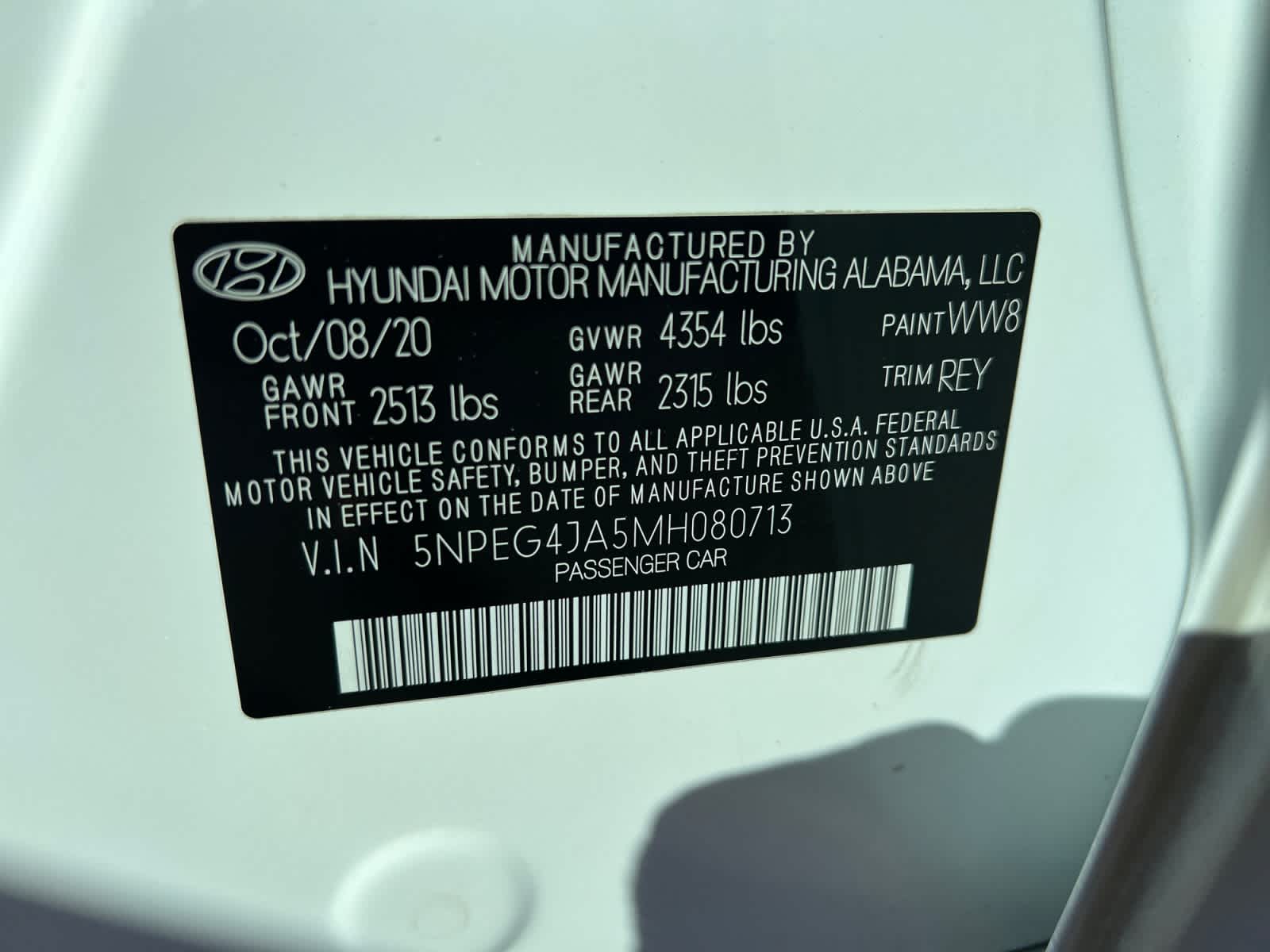 2021 Hyundai SONATA SE 2.5L