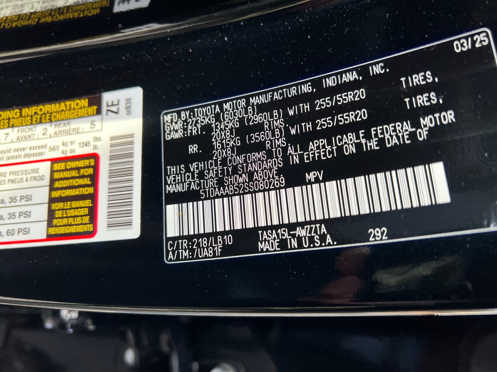 2025 Toyota Grand Highlander Platinum AWD (Natl)