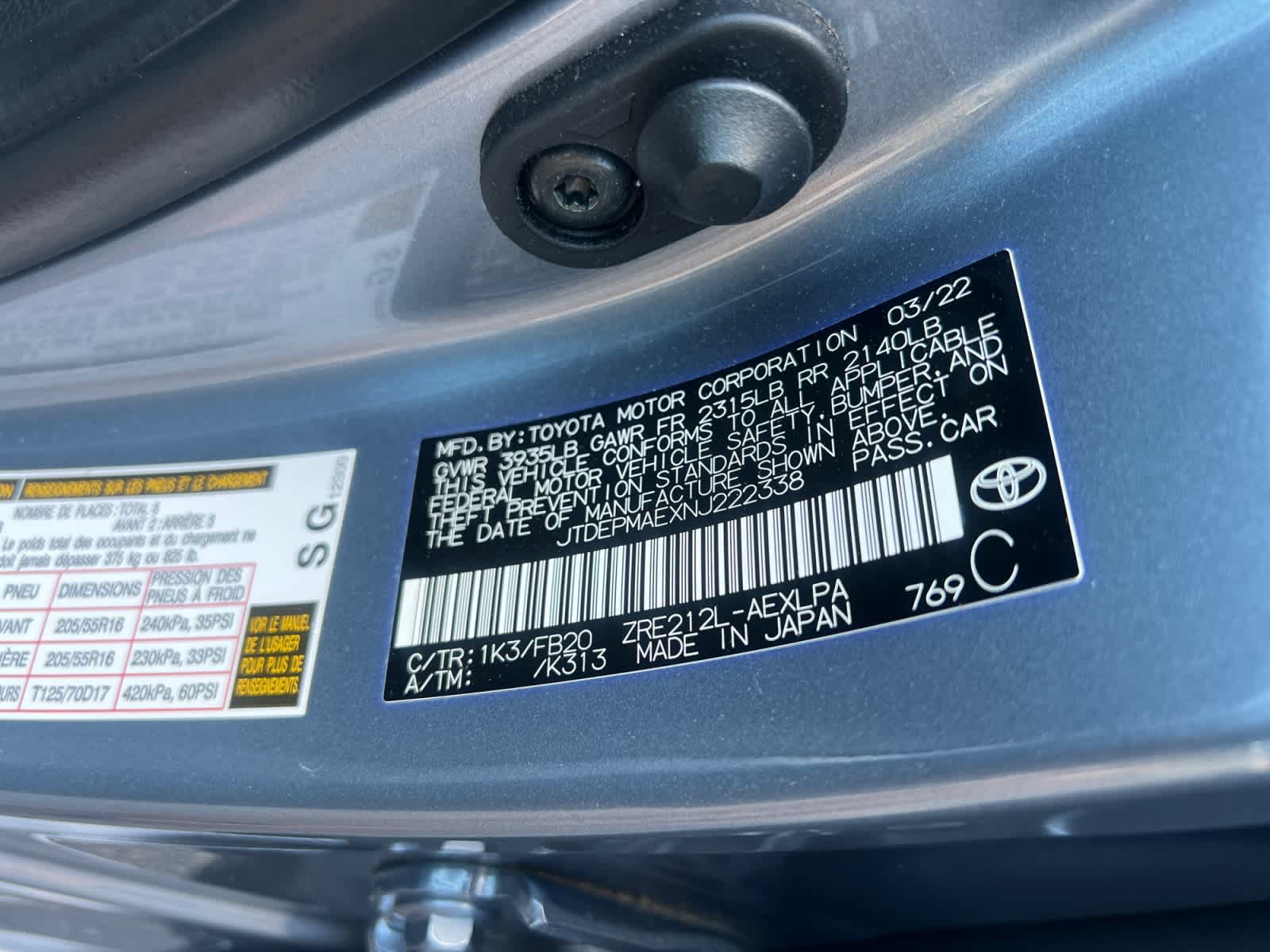 2022 Toyota Corolla LE CVT (Natl)