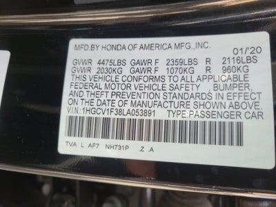 2020 Honda Accord Sedan Sport