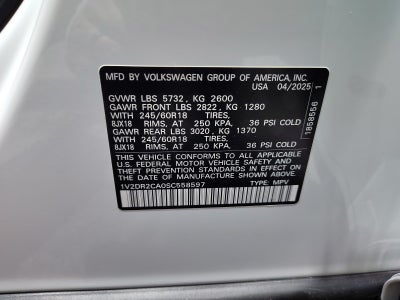 2025 Volkswagen Atlas 2.0T SE