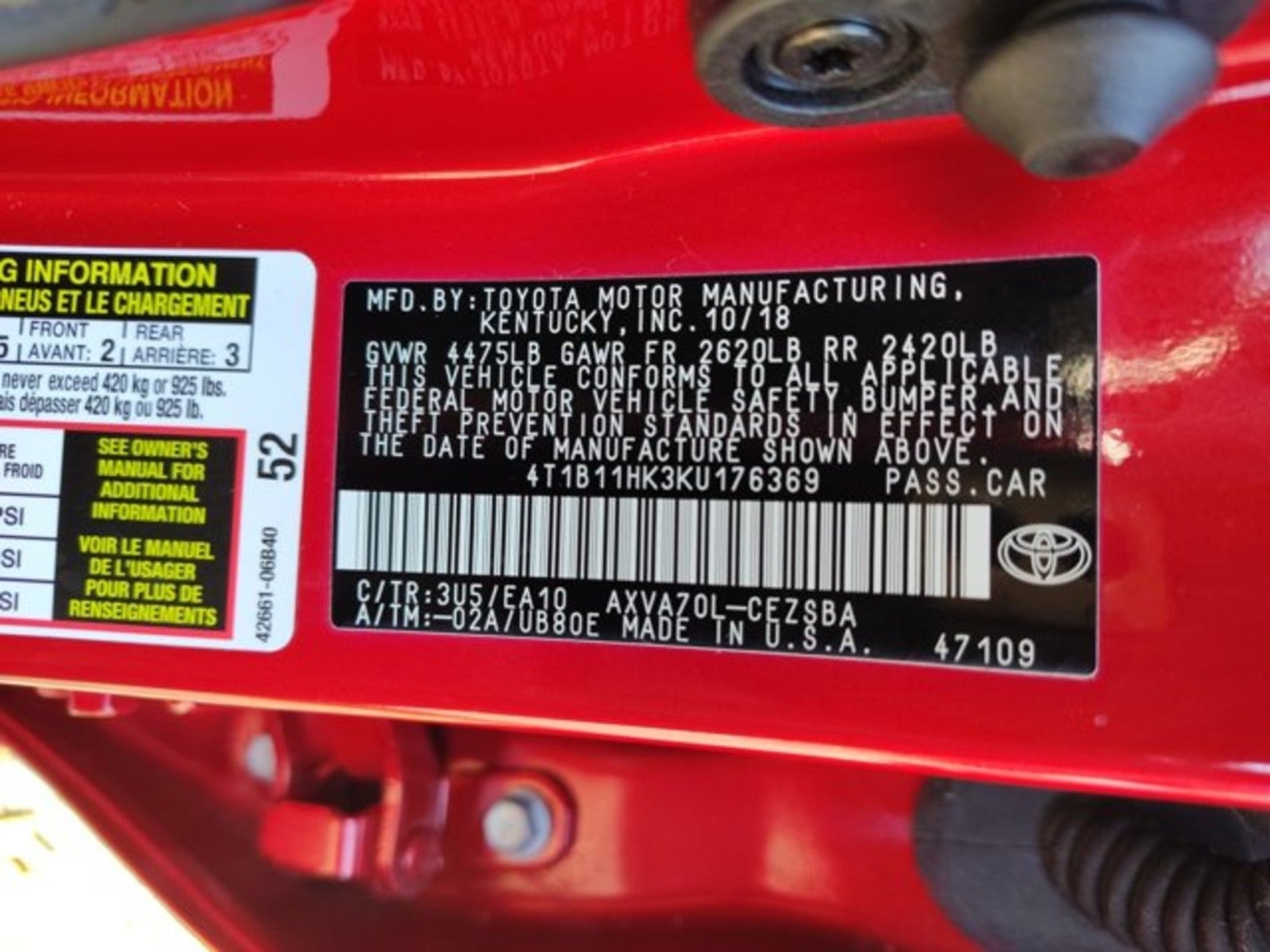 2019 Toyota Camry SE
