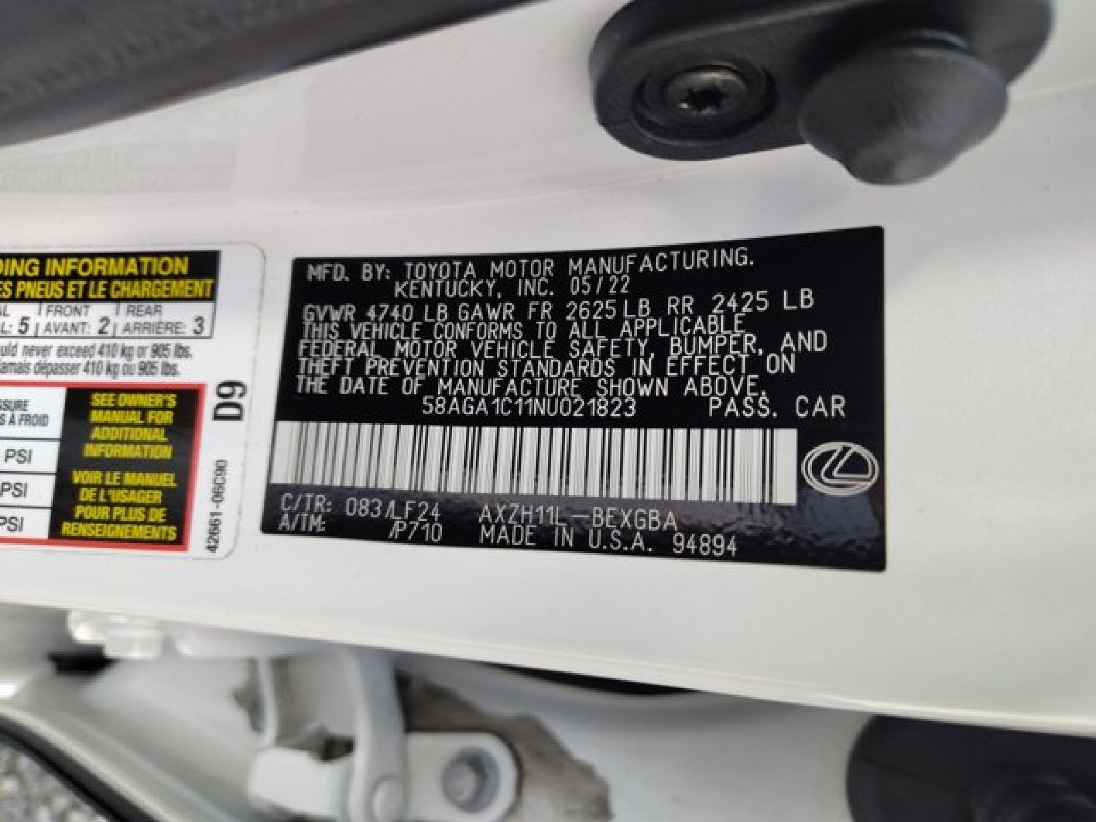 2022 Lexus ES ES 300h F SPORT