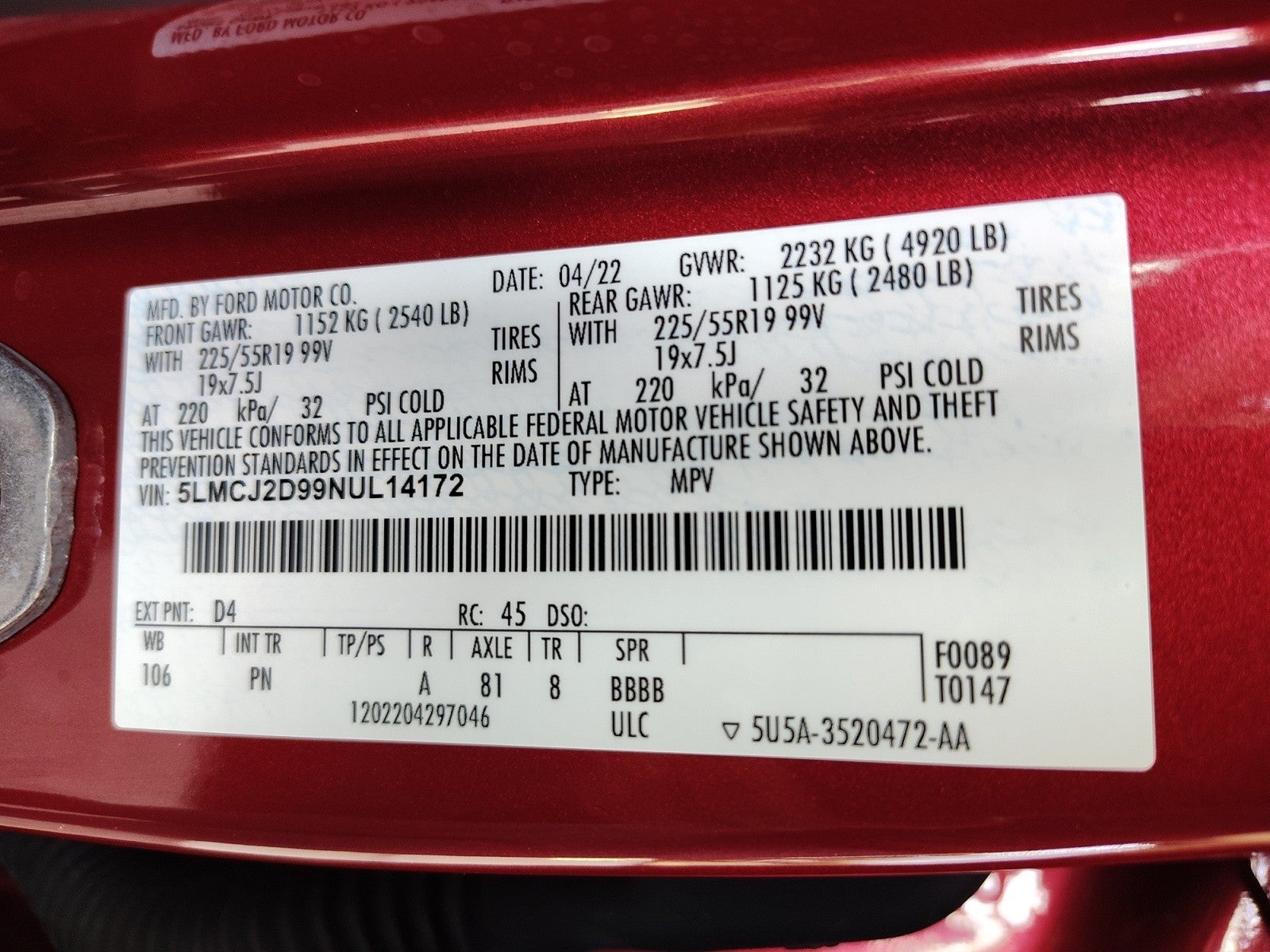 2022 Lincoln Corsair Reserve AWD