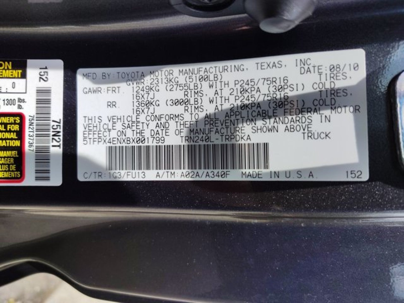 2011 Toyota Tacoma 4WD