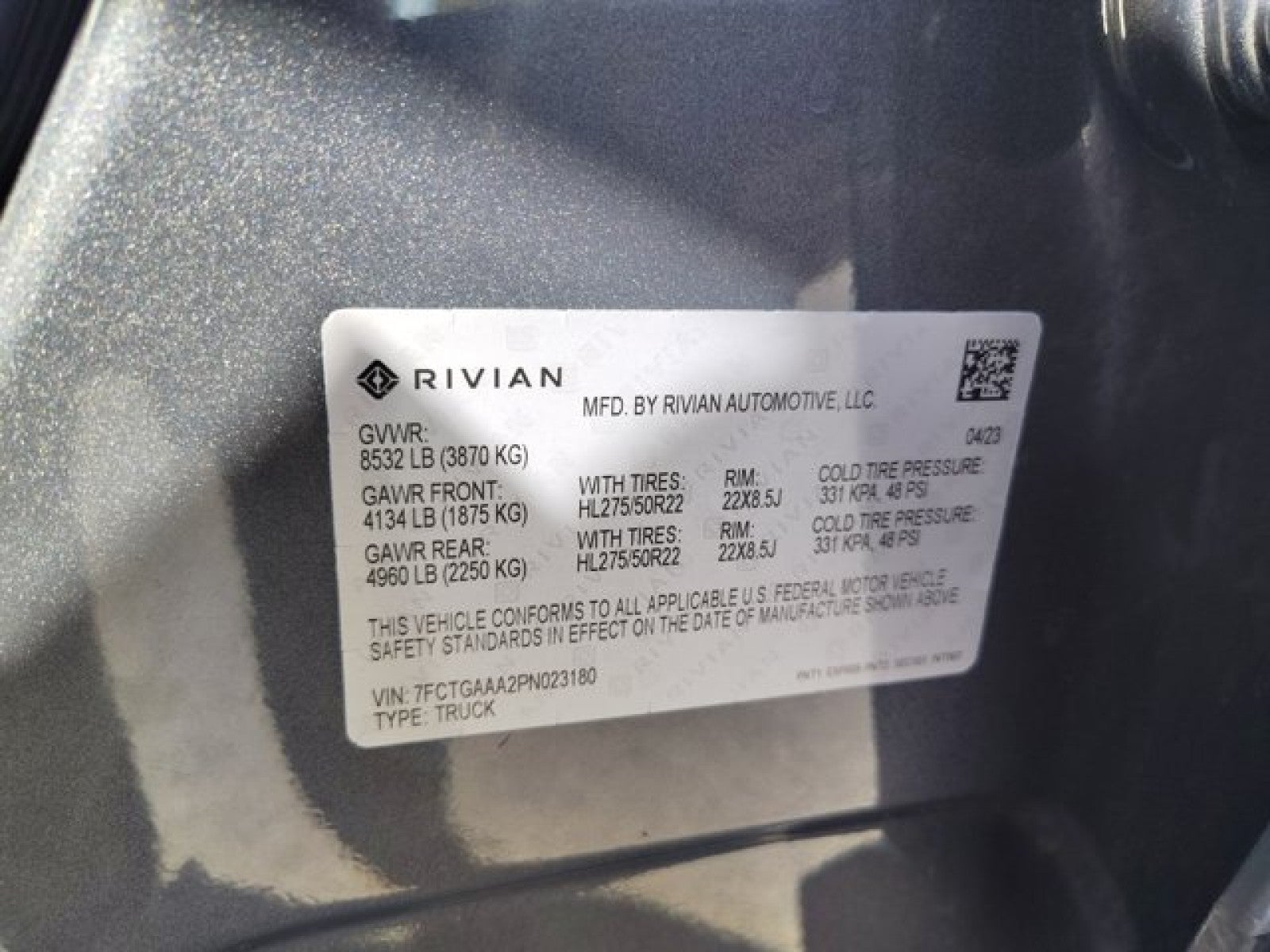 2023 Rivian R1T Adventure Quad-Motor Large Pack