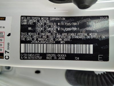 2019 Toyota 4Runner TRD Off Road Premium